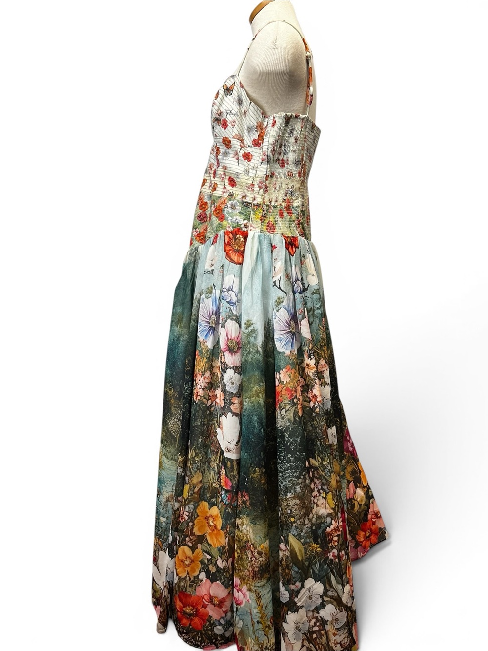 Anthropologie The Muse Floral Landscape Romantic Art to Wear Midi Dress Large - Picture 7 of 12
